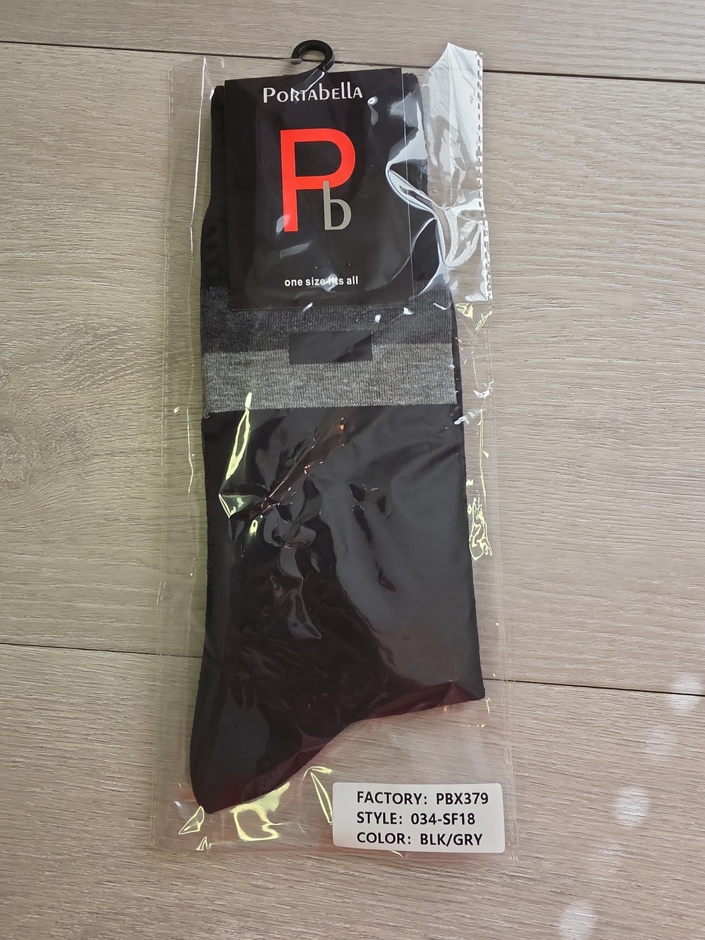Portbella Black And Grey Dress Socks Nwt